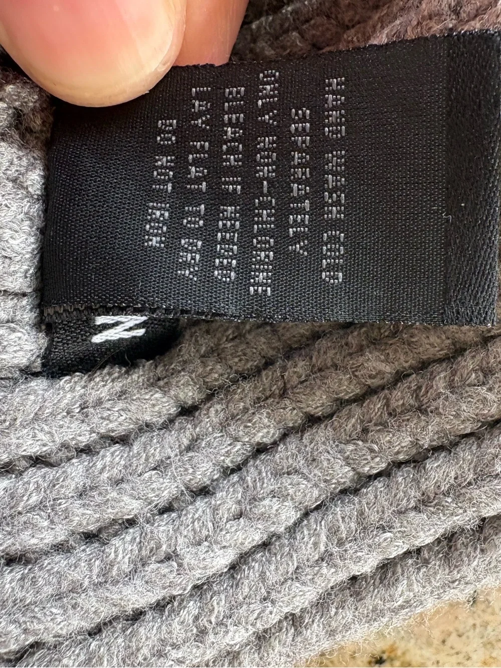 Steve Madden Gray Ribbed Knit Beanie with Logo Tag